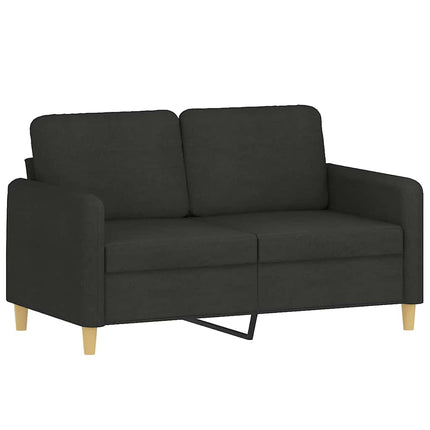 2-sits soffa med prydnadskuddar svart 120 cm tyg