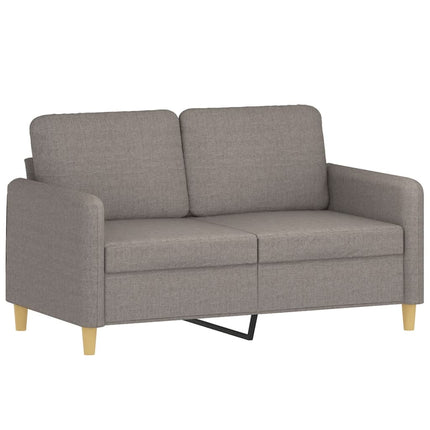 2-sits soffa med prydnadskuddar taupe 120 cm tyg