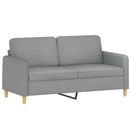 2-sits soffa med prydnadskuddar ljusgrå 140 cm tyg