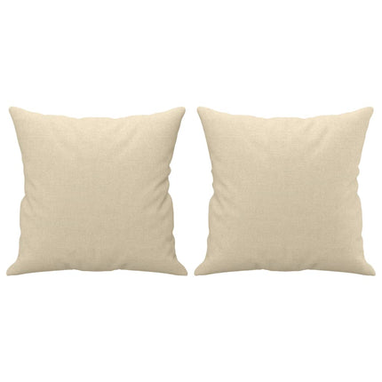 2-sits soffa med prydnadskuddar gräddvit 140 cm tyg