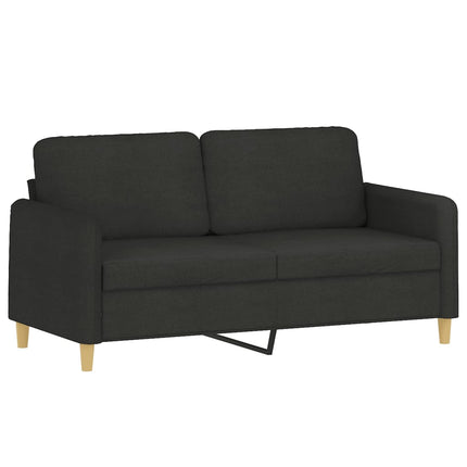 2-sits soffa med prydnadskuddar svart 140 cm tyg