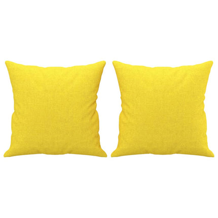 2-sits soffa med prydnadskuddar ljusgul 140 cm tyg