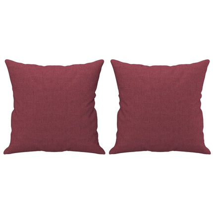2-sits soffa med prydnadskuddar vinröd 140 cm tyg
