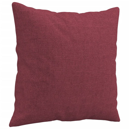 2-sits soffa med prydnadskuddar vinröd 140 cm tyg