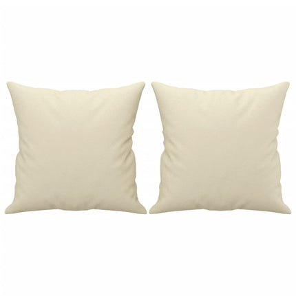 2-sits soffa med prydnadskuddar gräddvit 120 cm konstläder