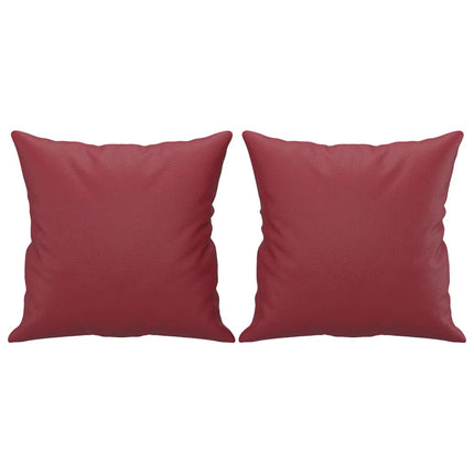 2-sits soffa med prydnadskuddar vinröd 120 cm konstläder