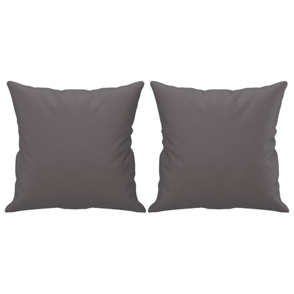 2-sits soffa med prydnadskuddar grå 140 cm konstläder