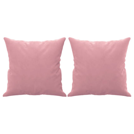 2-sitssoffa med prydnadskuddar rosa 120 cm sammet