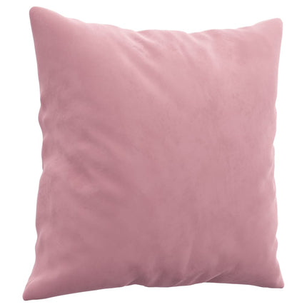 2-sitssoffa med prydnadskuddar rosa 120 cm sammet