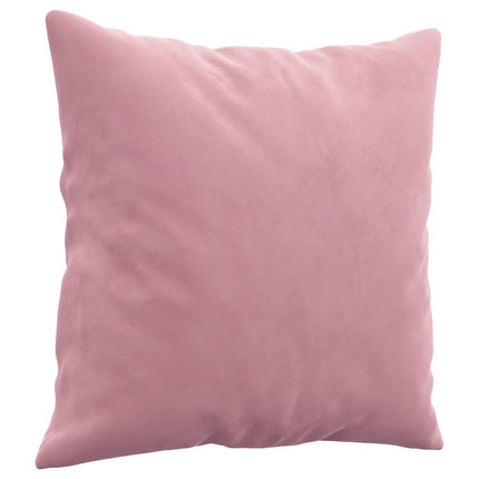 2-sitssoffa med prydnadskuddar rosa 140 cm sammet
