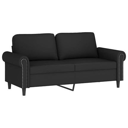2-sitssoffa med prydnadskuddar svart 140 cm sammet