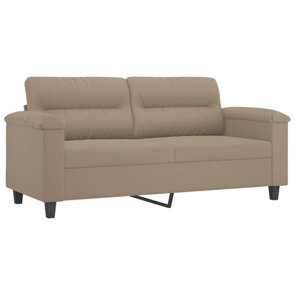 2-sitssoffa med prydnadskuddar taupe 140 cm mikrofibertyg