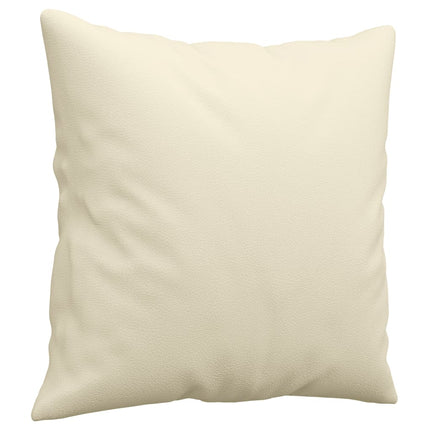 2-sits soffa med prydnadskuddar gräddvit 120 cm konstläder