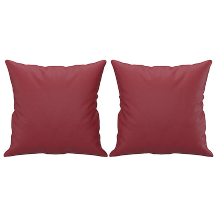 2-sits soffa med prydnadskuddar vinröd 120 cm konstläder
