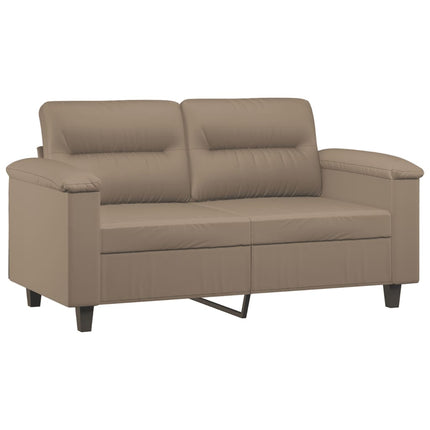 2-sits soffa med prydnadskuddar cappuccino 120 cm konstläder
