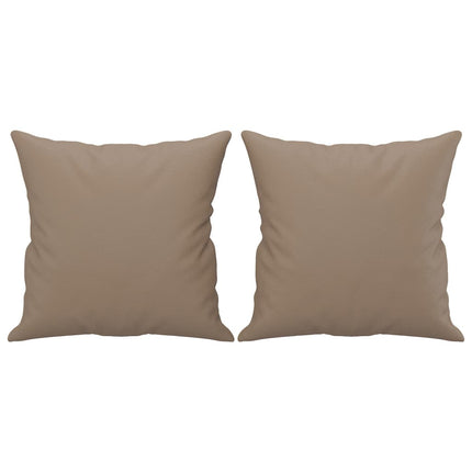 2-sits soffa med prydnadskuddar cappuccino 140 cm konstläder