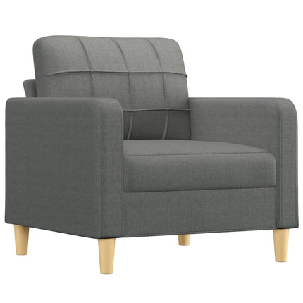 Fåtölj med fotpall mörkgrå 60 cm tyg