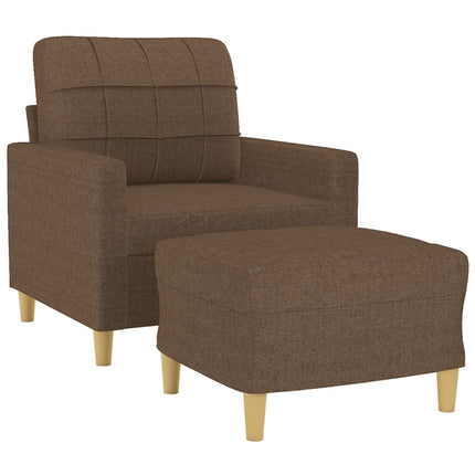 Fåtölj med fotpall Brun 60 cm tyg