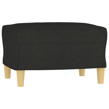 Fåtölj med fotpall Svart 60 cm tyg