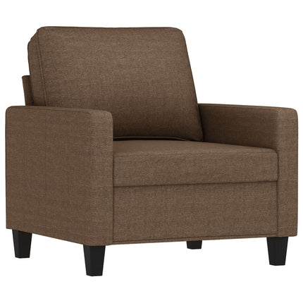 Fåtölj med fotpall Brun 60 cm tyg