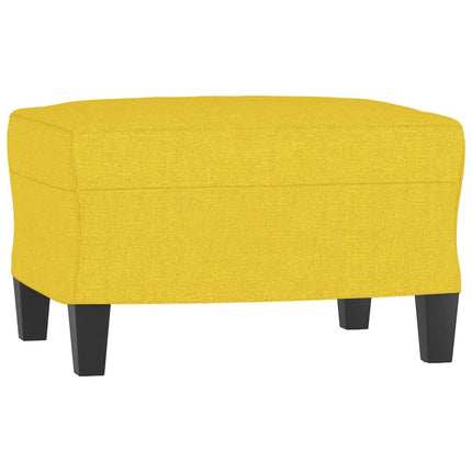 Fåtölj med fotpall Ljusgul 60 cm tyg