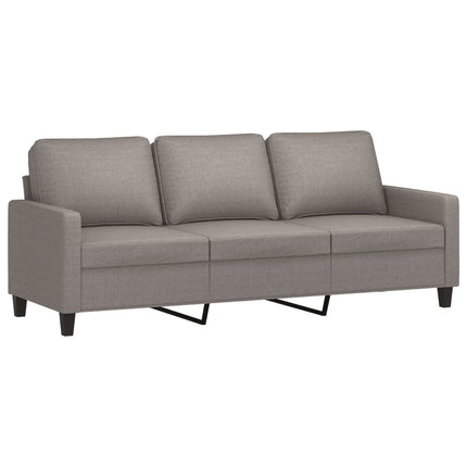 3-sitssoffa med fotpall taupe 180 cm tyg
