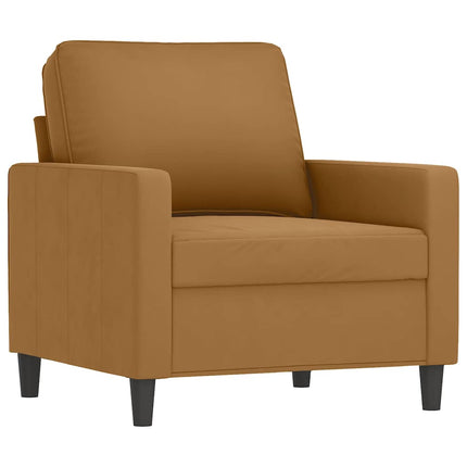 Fåtölj med fotpall Brun 60 cm sammet