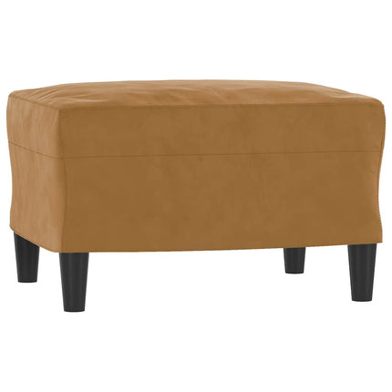 Fåtölj med fotpall Brun 60 cm sammet