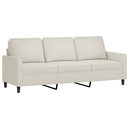 3-sitssoffa med fotpall gräddvit 180 cm sammet