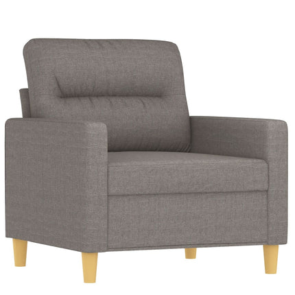 Fåtölj med fotpall Taupe 60 cm tyg