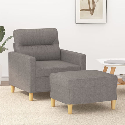 Fåtölj med fotpall Taupe 60 cm tyg