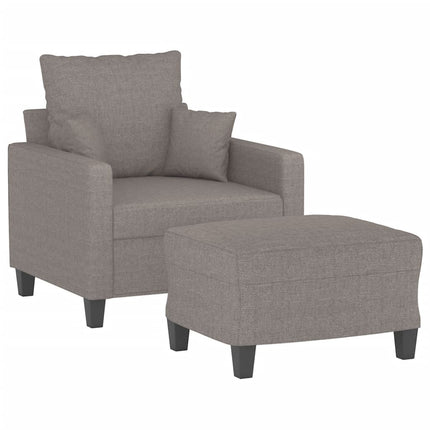 Fåtölj med fotpall Taupe 60 cm tyg