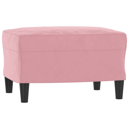 Fåtölj med fotpall rosa 60 cm sammet