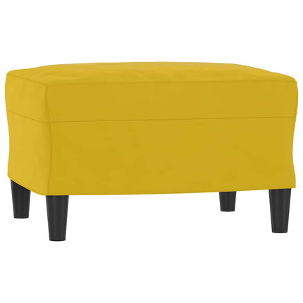 3-sitssoffa med fotpall gul 180 cm sammet