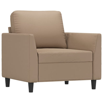 Fåtölj med fotpall Cappuccino 60 cm konstläder