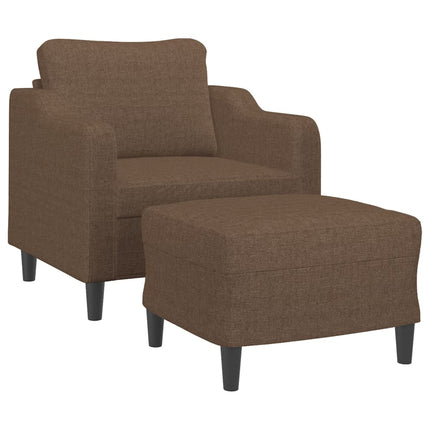 Fåtölj med fotpall Brun 60 cm tyg
