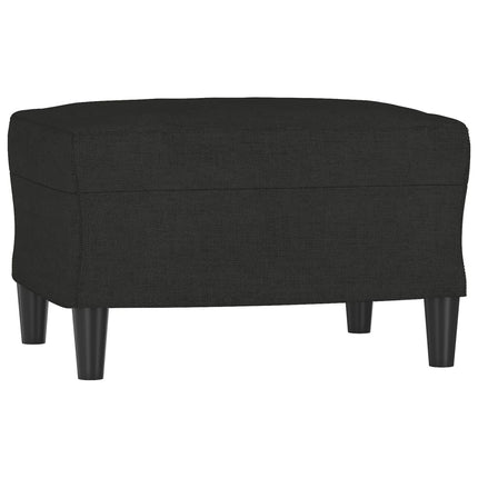 Fåtölj med fotpall Svart 60 cm tyg