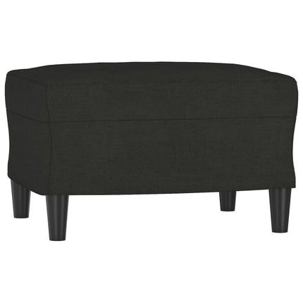 3-sitssoffa med fotpall Svart 180 cm tyg