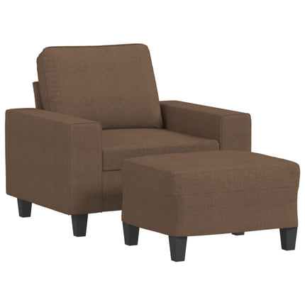 Fåtölj med fotpall Brun 60 cm tyg