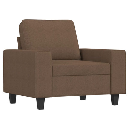 Fåtölj med fotpall Brun 60 cm tyg