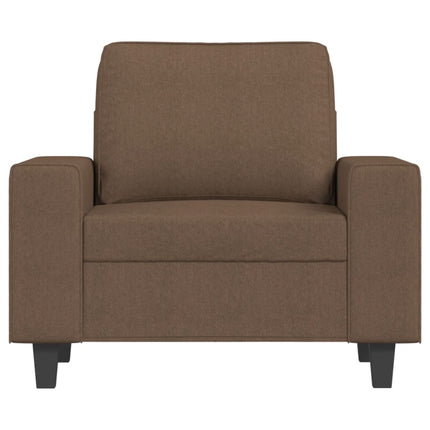 Fåtölj med fotpall Brun 60 cm tyg