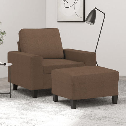 Fåtölj med fotpall Brun 60 cm tyg