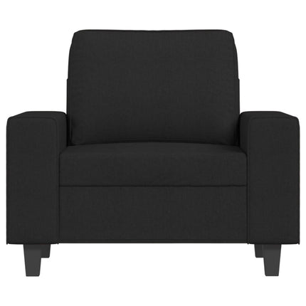 Fåtölj med fotpall Svart 60 cm tyg