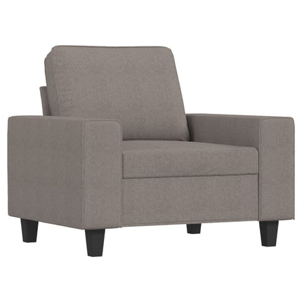 Fåtölj med fotpall Taupe 60 cm tyg