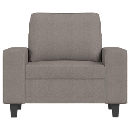 Fåtölj med fotpall Taupe 60 cm tyg