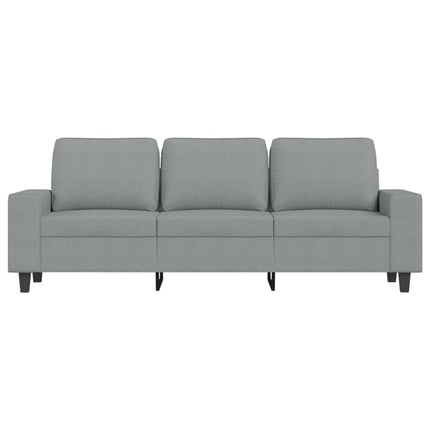 3-sitssoffa med fotpall ljusgrå 180 cm tyg