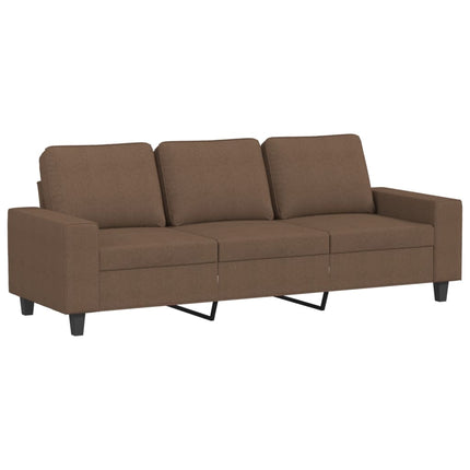 3-sitssoffa med fotpall Brun 180 cm tyg