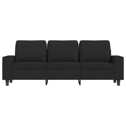 3-sitssoffa med fotpall Svart 180 cm tyg