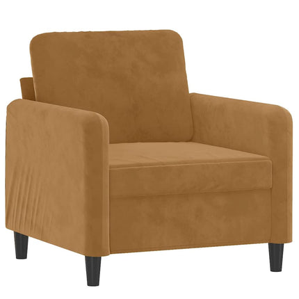 Fåtölj med fotpall Brun 60 cm sammet