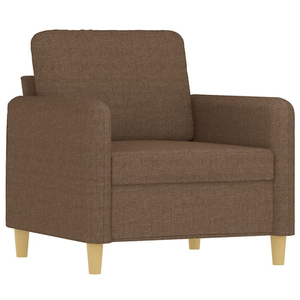 Fåtölj med fotpall Brun 60 cm tyg